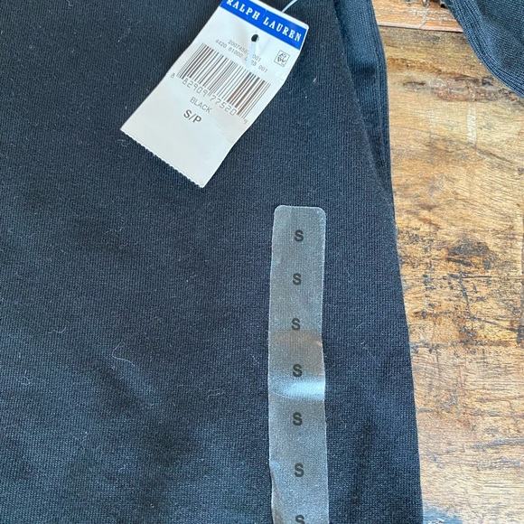 NWT Ralph Lauren black easy 3/4 sleeve dress with X decorative on arm. Sz S - Picture 2 of 6